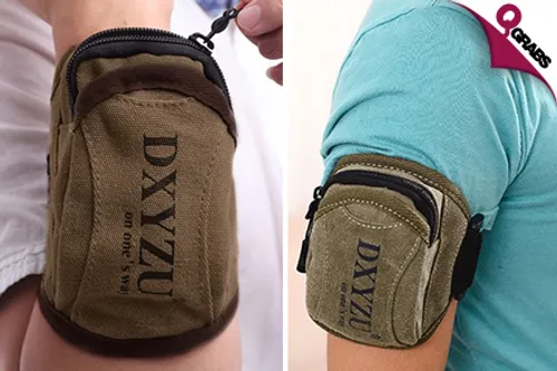 From QR29 Keep your Valuables as Close as Possible with a Canvas Wrist Pouch - Choose from 2 Classic Colors! (Up to QR59 Value)